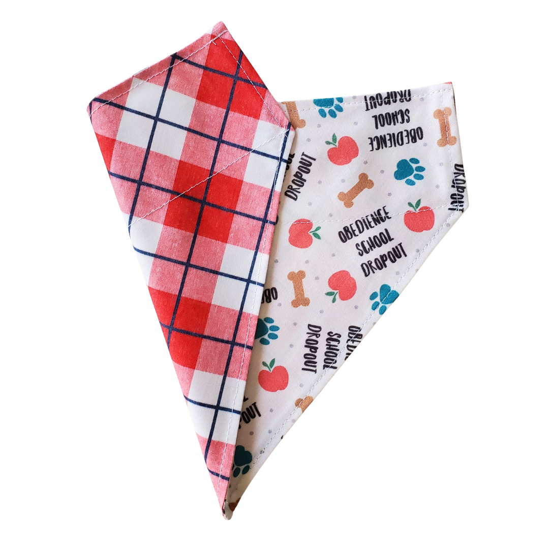 Obedience School Dropout- Reversible Dog Collar Bandana