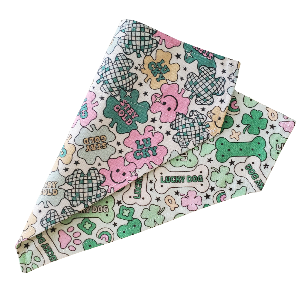 Lucky Dog - Reversible Dog Collar Bandana
