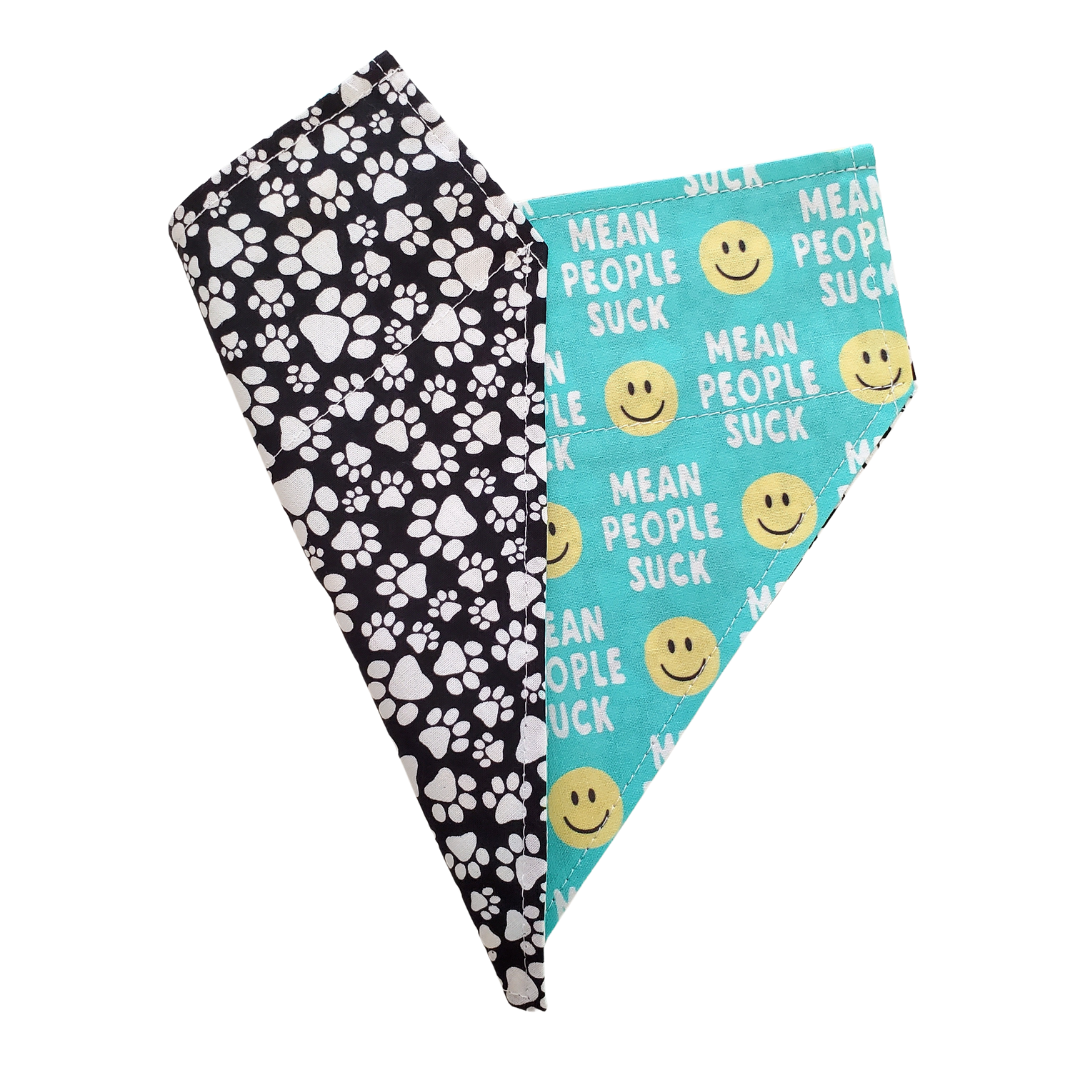 Mean People Suck (funny) - Reversible Dog Collar Bandana