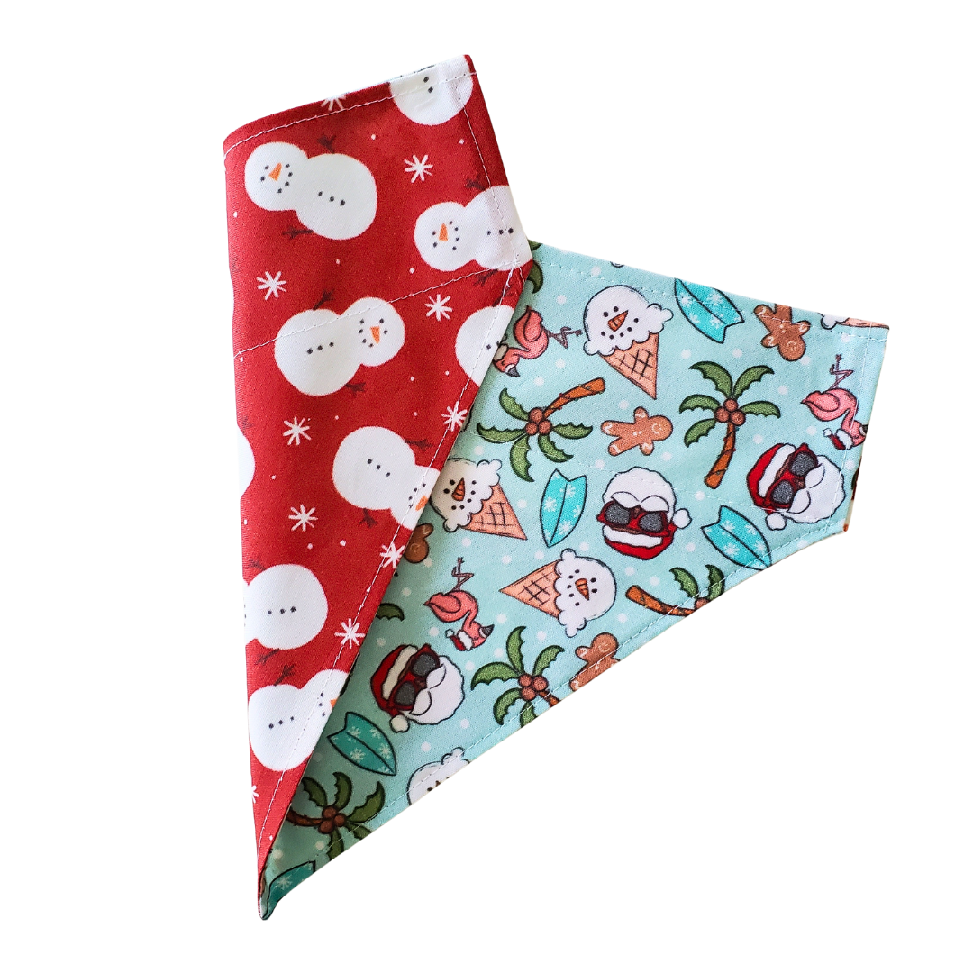 Santa's Christmas Break - Reversible Dog Collar Bandana