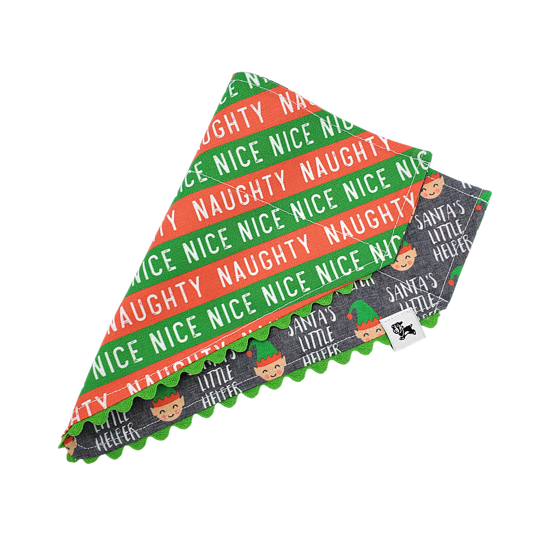 Santa's Helper - Reversible Dog Collar Bandana