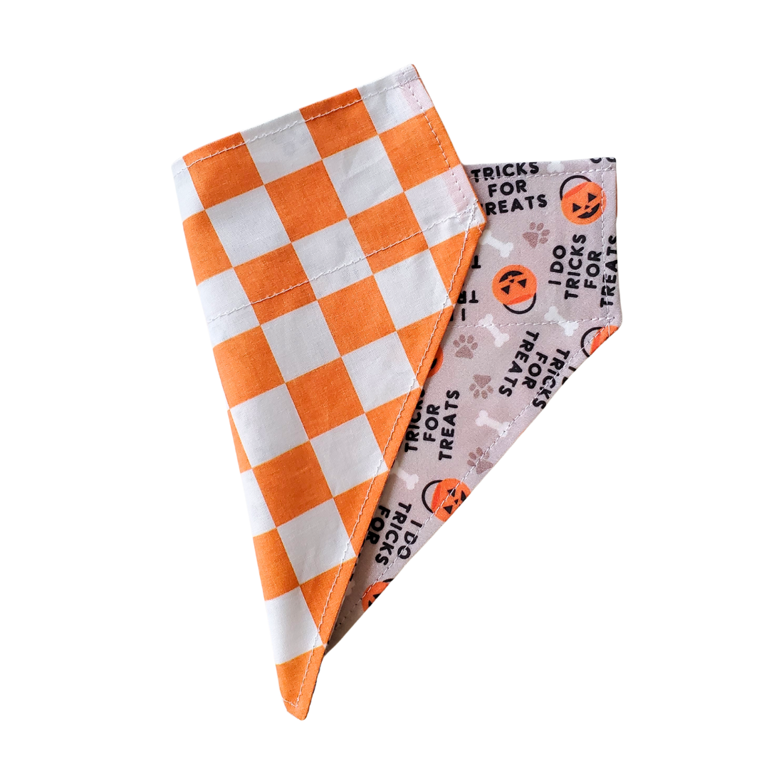 I Do Tricks for Treats - Reversible Dog Collar Bandana