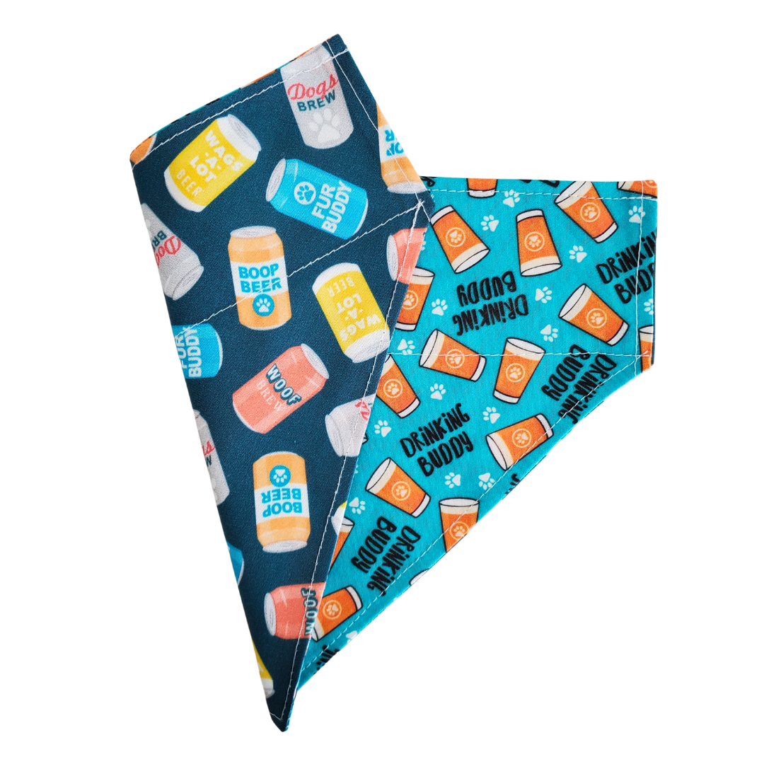 Blue Drinking Buddy - Reversible Dog Collar Bandana