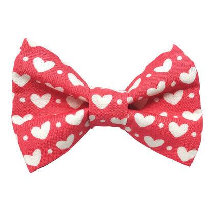 Pink Hearts Pet Bowtie For Valentine'S Day