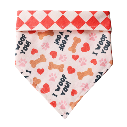 I Woof You - Reversible Dog Collar Bandana