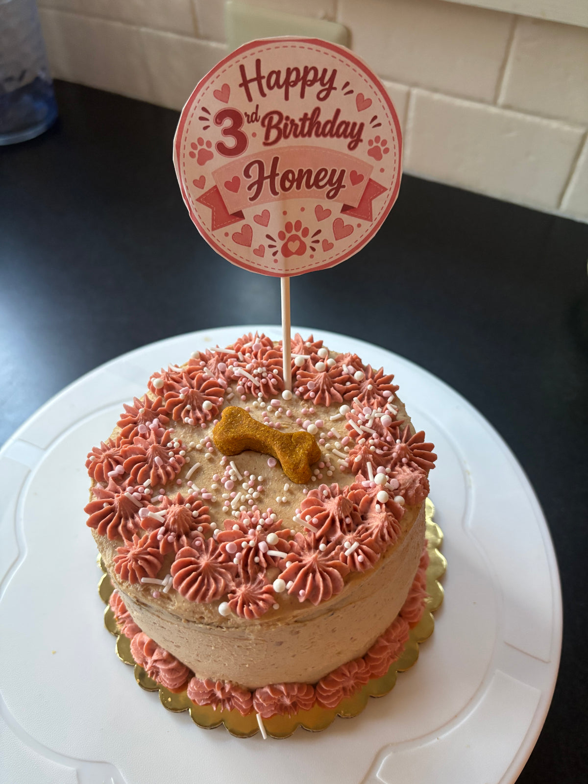 Custom Pup Birthday Two-tiered Celebration Cakes!