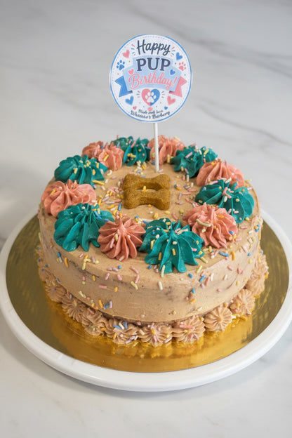 Custom Pup Birthday Two-tiered Celebration Cakes!