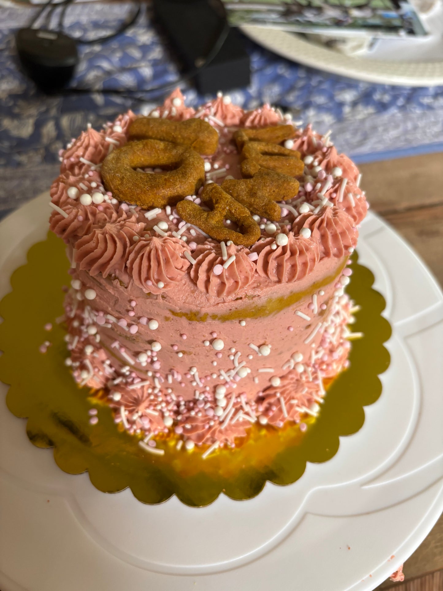 Custom Pup Birthday Two-tiered Celebration Cakes!