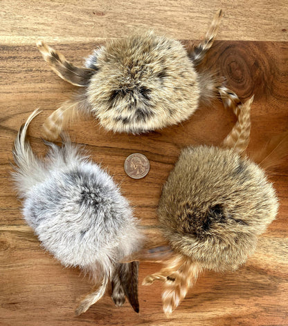 Spinner Cat Toy – Handmade Rabbit Fur & Feather