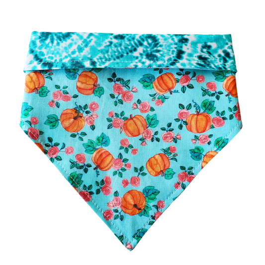 Teal Pumpkin - Reversible Dog Collar Bandana