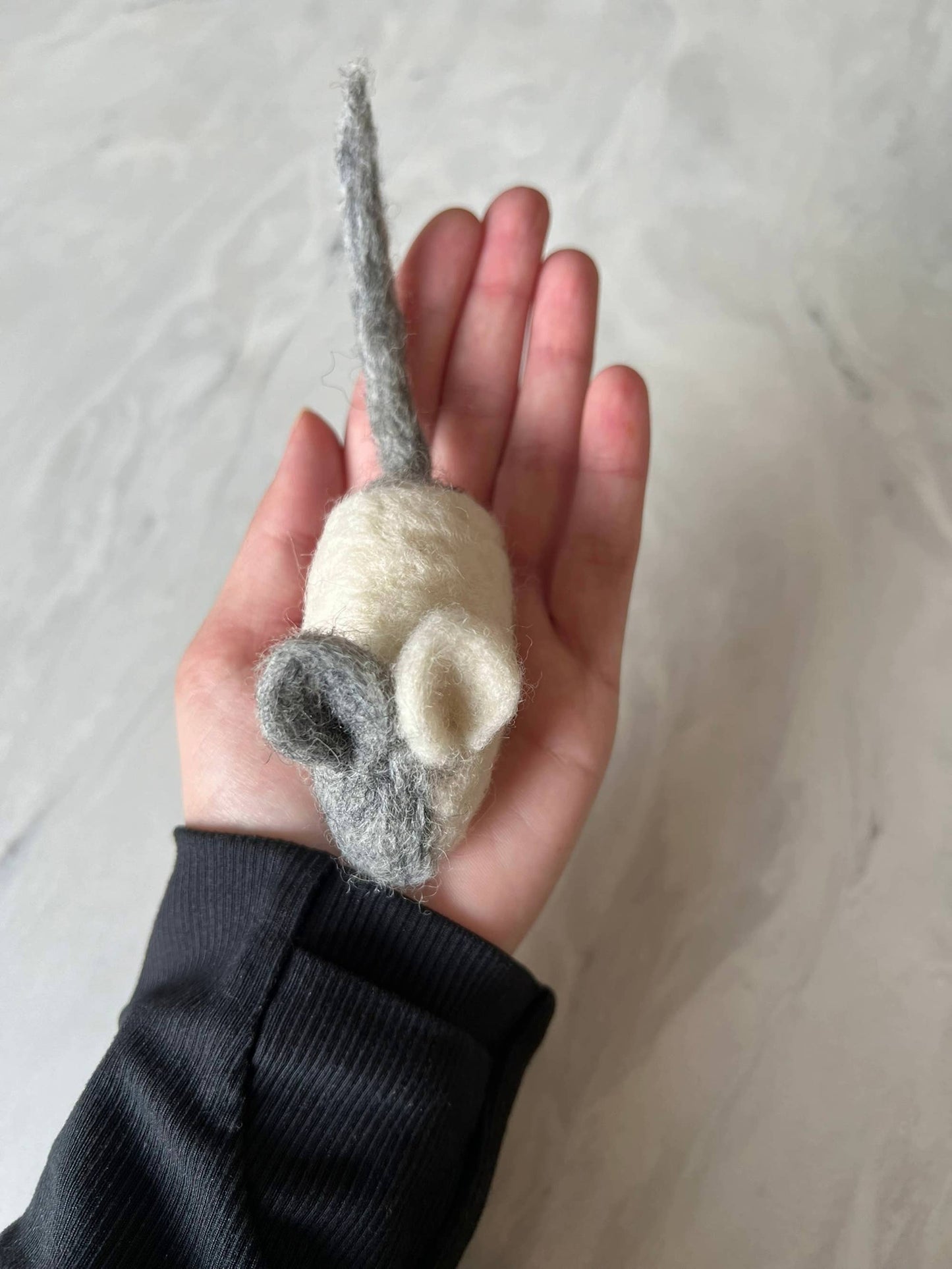 Felt Mini Mouse – Handmade 100% New Zealand Wool Cat Toy
