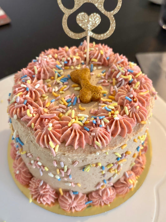 Custom Pup Birthday Two-tiered Celebration Cakes!
