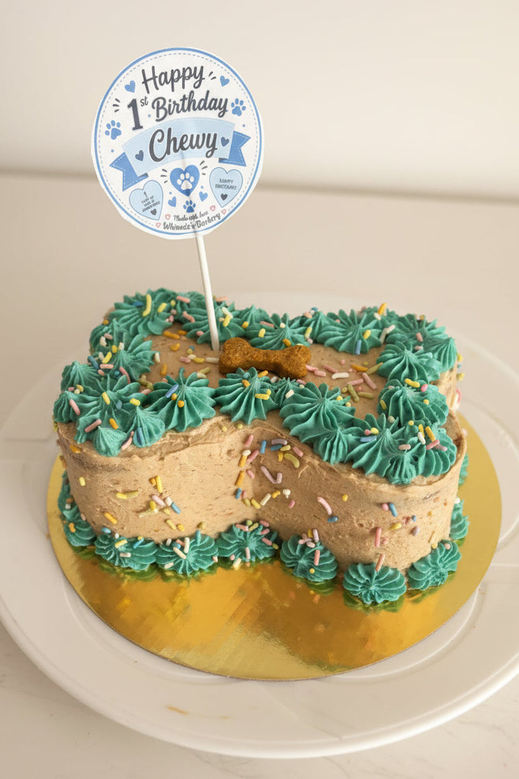 Custom Pup Birthday Two-tiered Celebration Cakes!