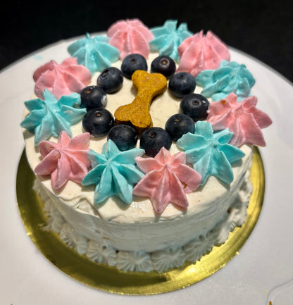Custom Gender Reveal two-tiered Pup-cakes