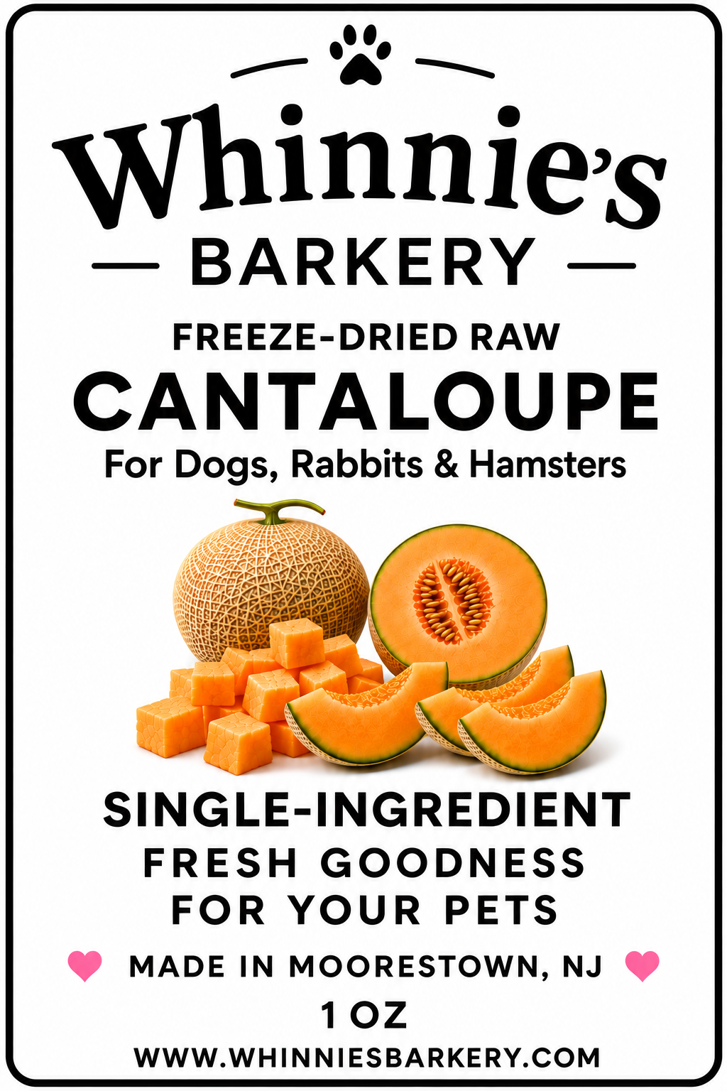 Freeze-Dried Cantaloupe for Dogs & Rabbits