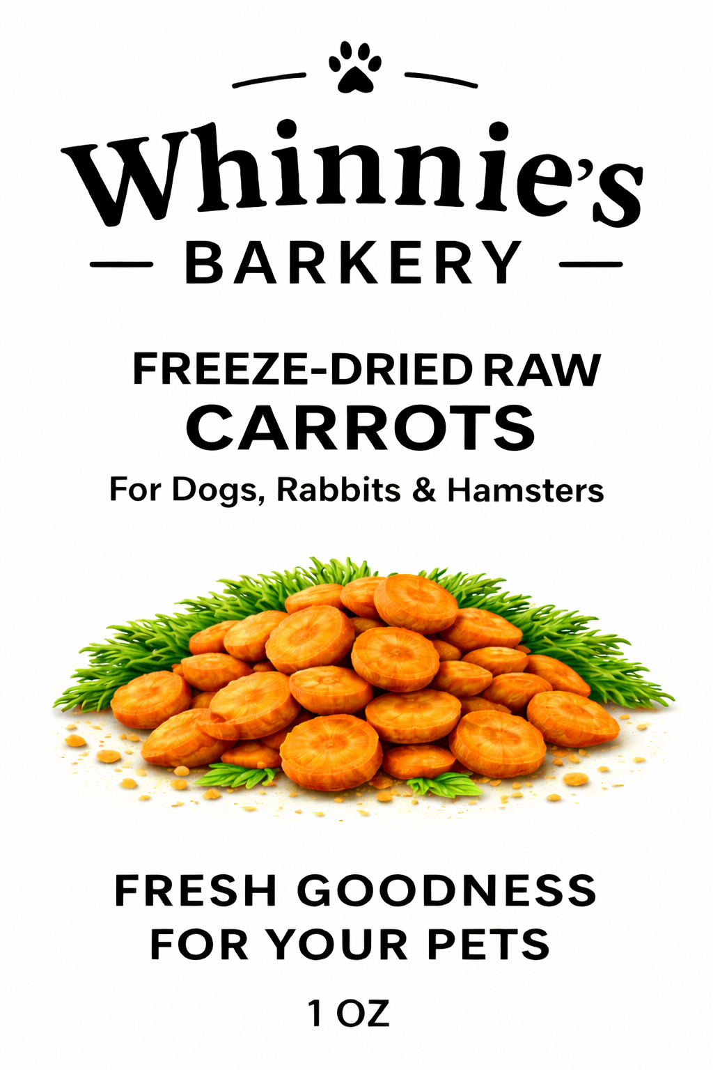 Freeze-Dried Carrots for Rabbits, Gerbils, & Dogs