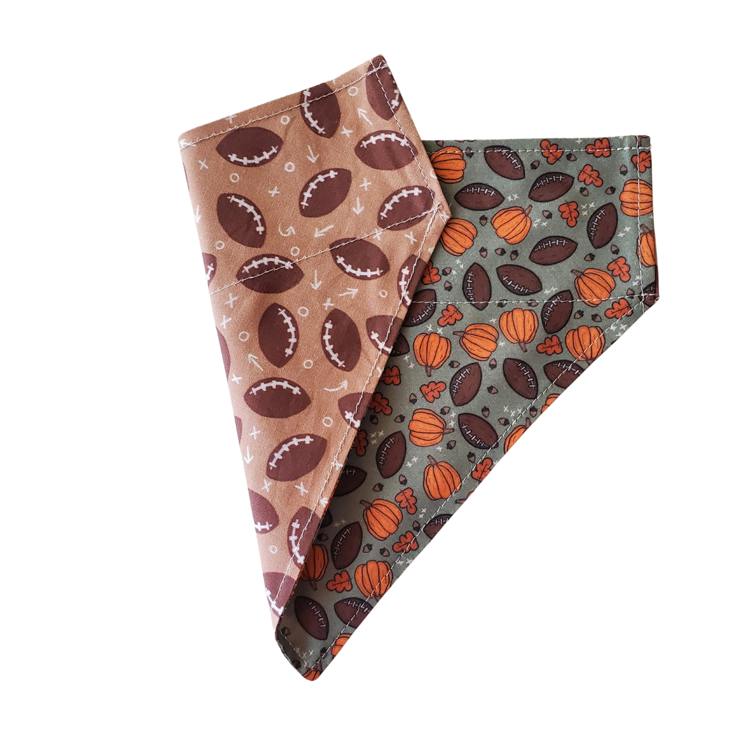 Fall Football - Reversible Dog Collar Bandana