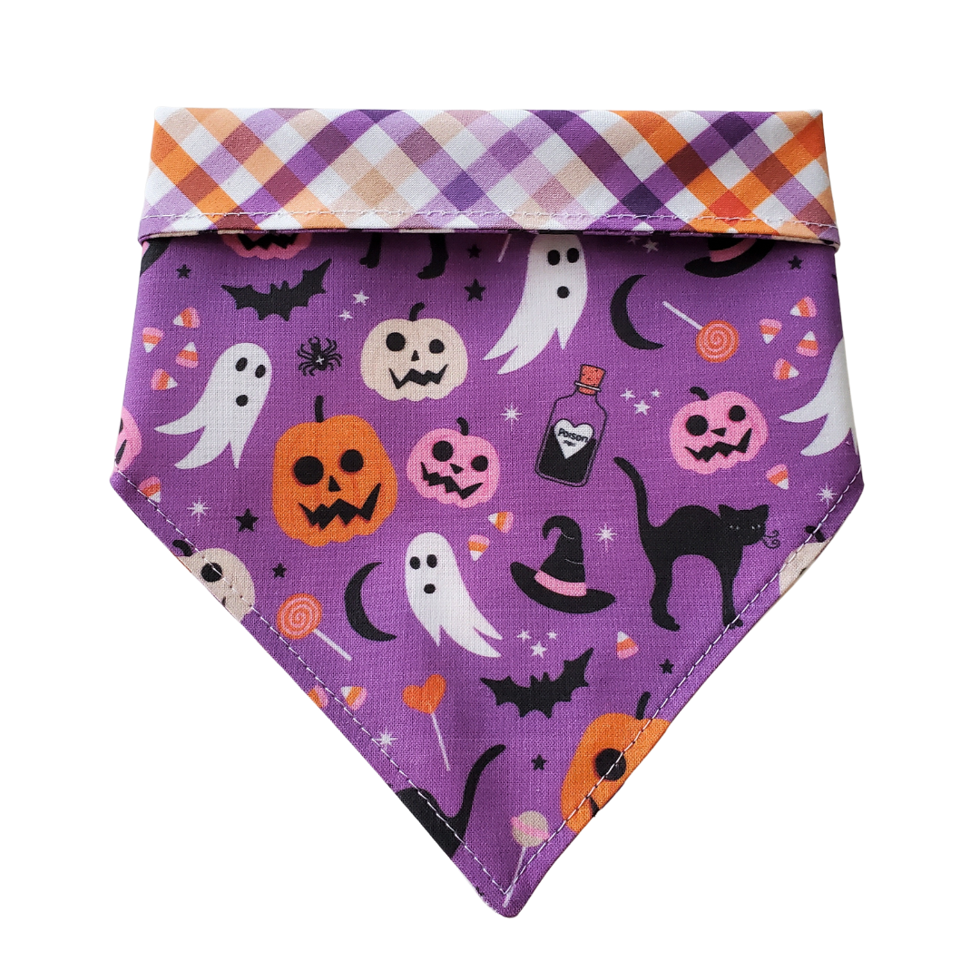 Purple Halloween - Reversible Dog Collar Bandana