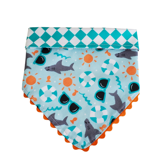 Sharks - Reversible Dog Collar Bandana