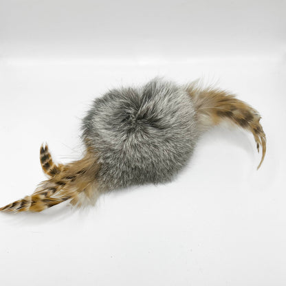 Spinner Cat Toy – Handmade Rabbit Fur & Feather
