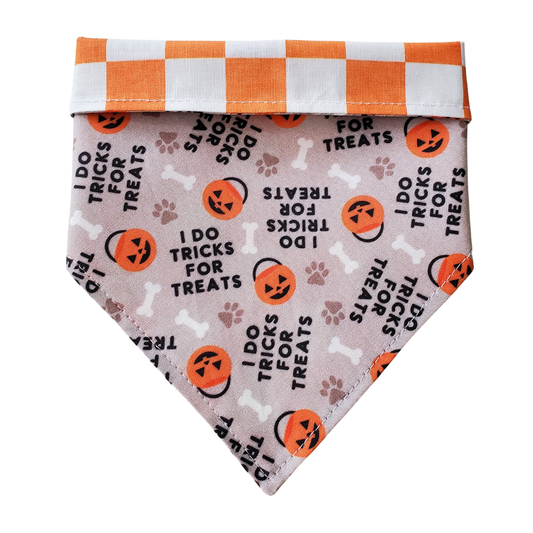 I Do Tricks for Treats - Reversible Dog Collar Bandana