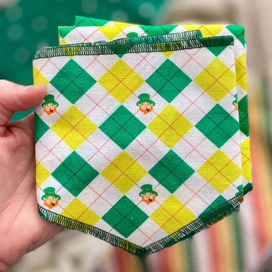 St Patrick's Leprechaun Argyle Plaid Dog/Cat Bandana